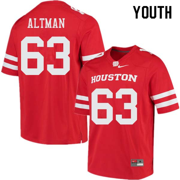 Youth #63 Colson Altman Houston Cougars College Football Jerseys Sale-Red - Click Image to Close